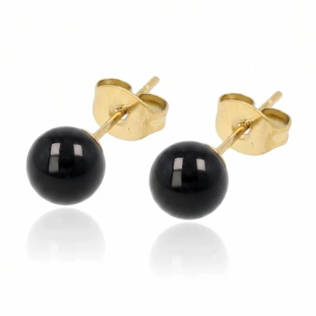 kolczyki-kulki-czarny-agat