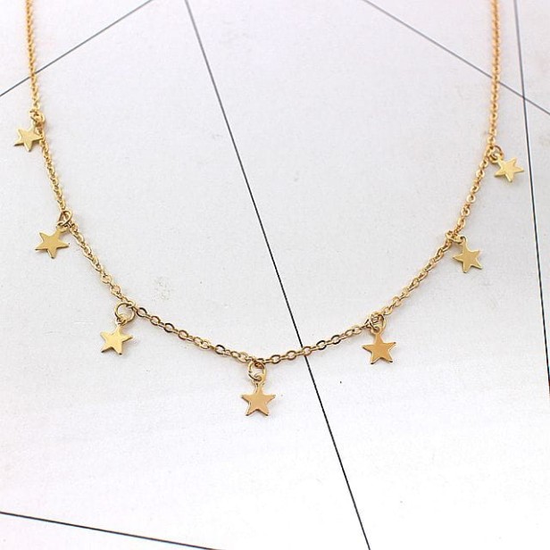 lancuszek z gwiazdkami choker gwiazdki celebrytka gwiazdki