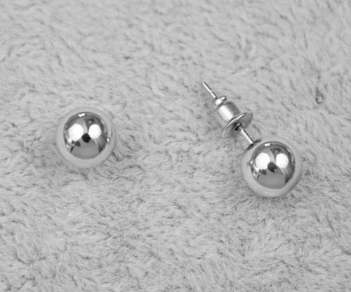 kolczyki kulki srebrne