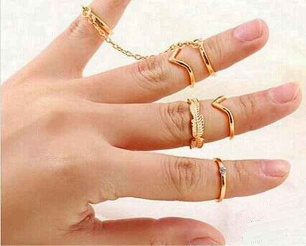zestaw pierscionkow knuckle rings