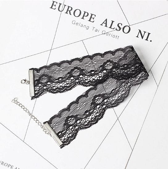 choker koronkowy szeroki