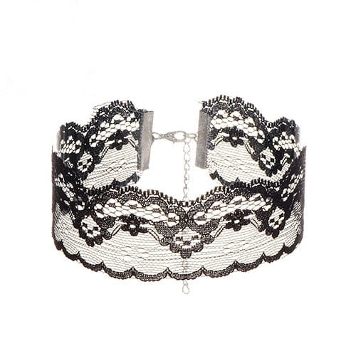 choker koronkowy szeroki