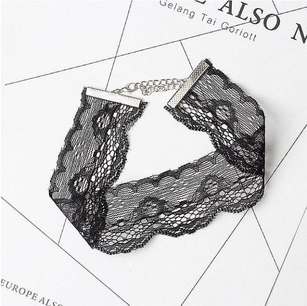choker koronkowy szeroki