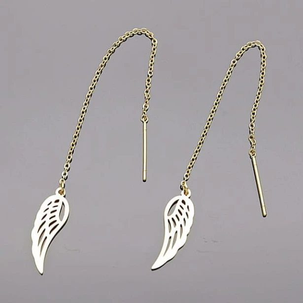 przewlekane kolczyki skrzydla